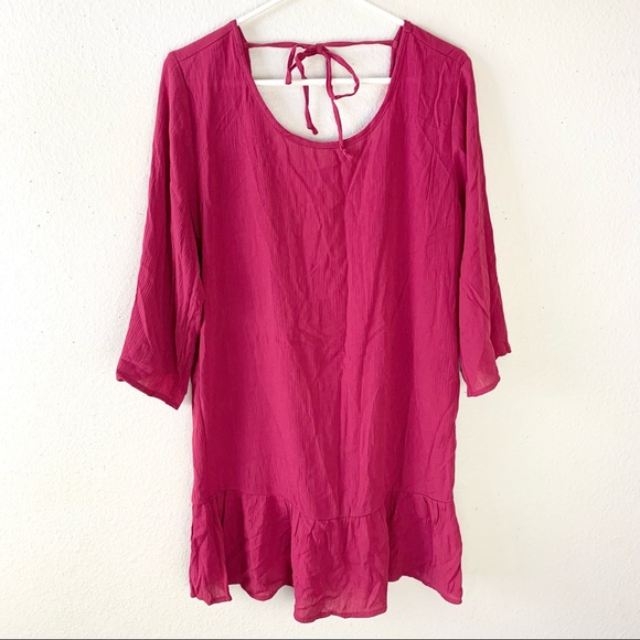 XHILARATION swim coverup dress fringe detail back Size Large - Picture 2 of 10